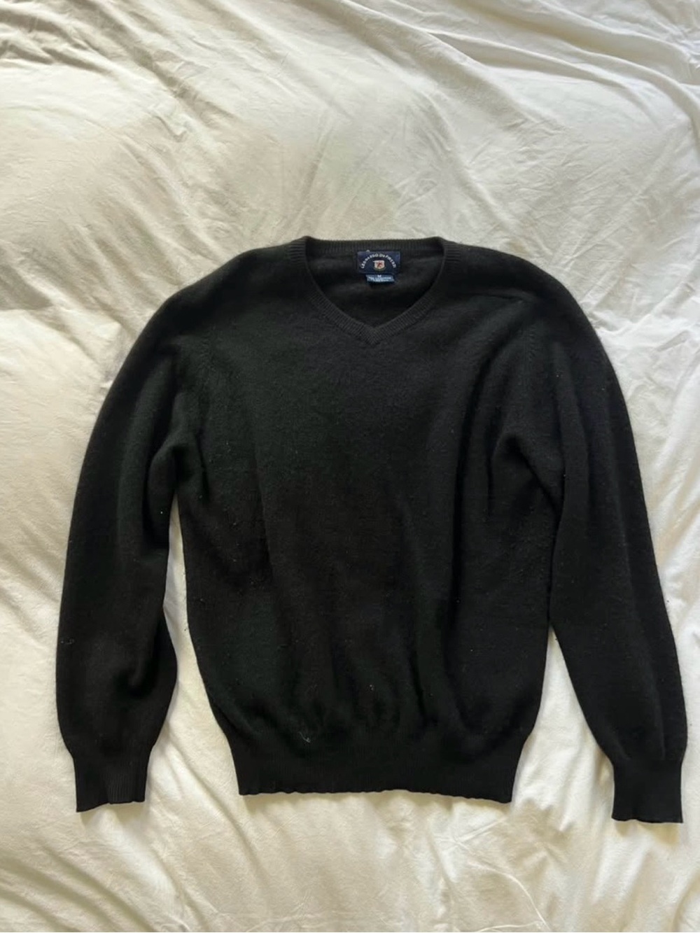 Black Cashmere V-Neck Sweater - Classic 100% soft cashmere
